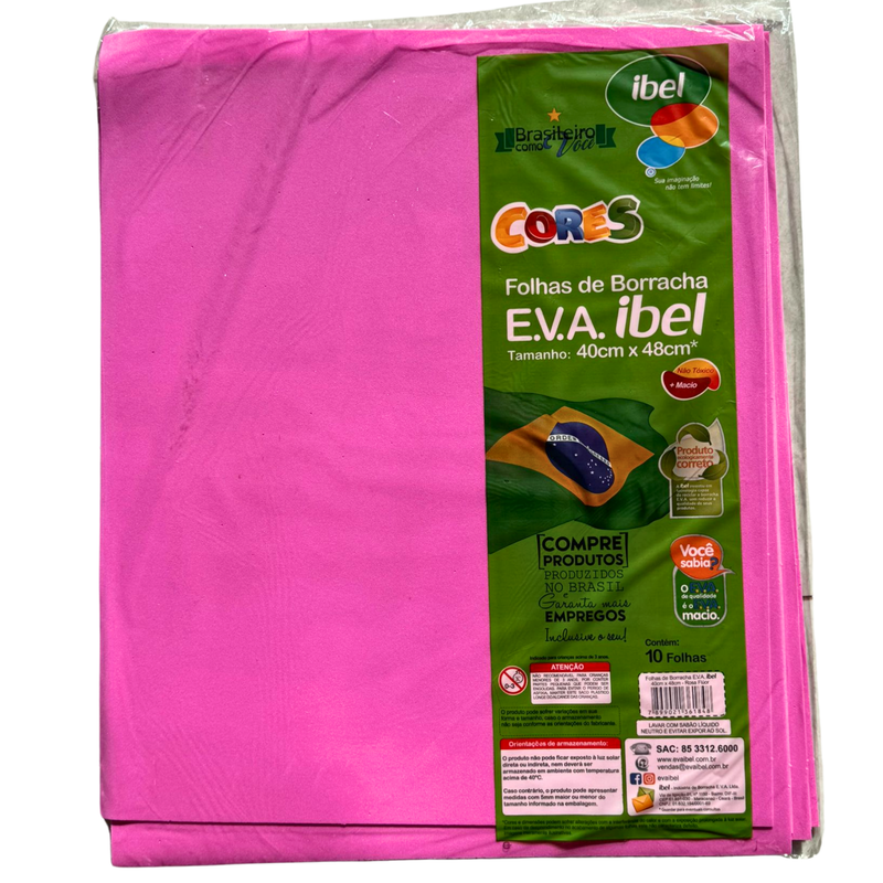 PAPEL EMB. EVA 40X48CM ROSA FLUOR S/ GRITER