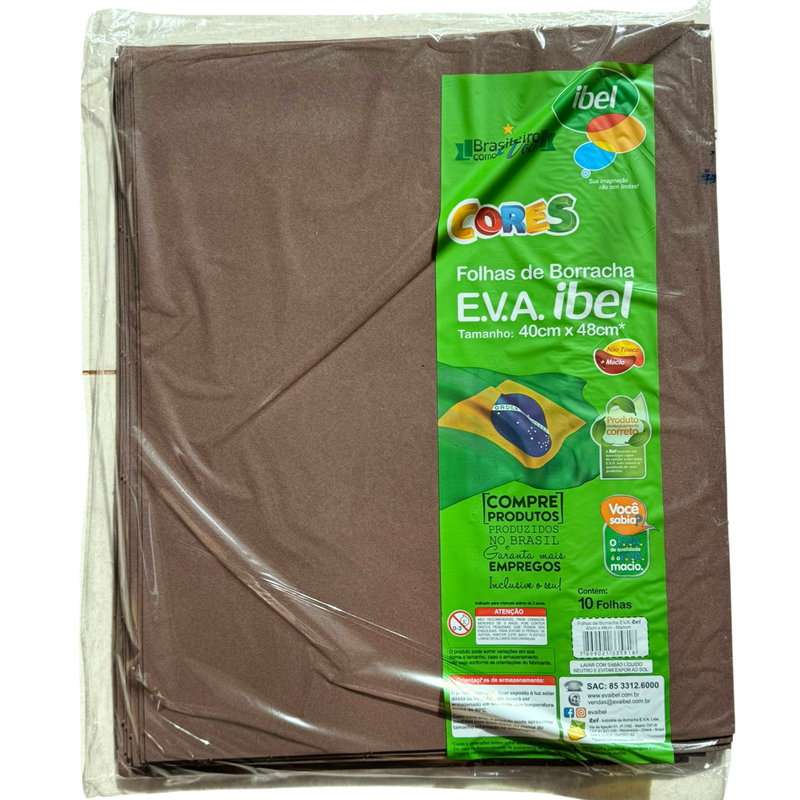 PAPEL EMB. EVA 40X48CM MARROM S/ GRITER