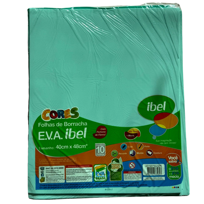 PAPEL EMB. EVA 40X48CM VERDE BB S/ GRITER