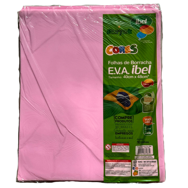 PAPEL EMB. EVA 40X48CM ROSA CLARO S/ GRITER