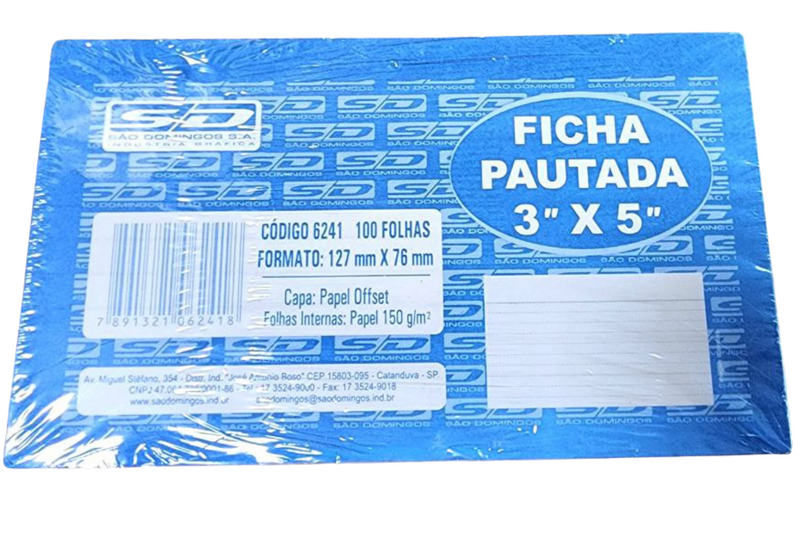 FICHA PAUTADA TILIBRA 3X5