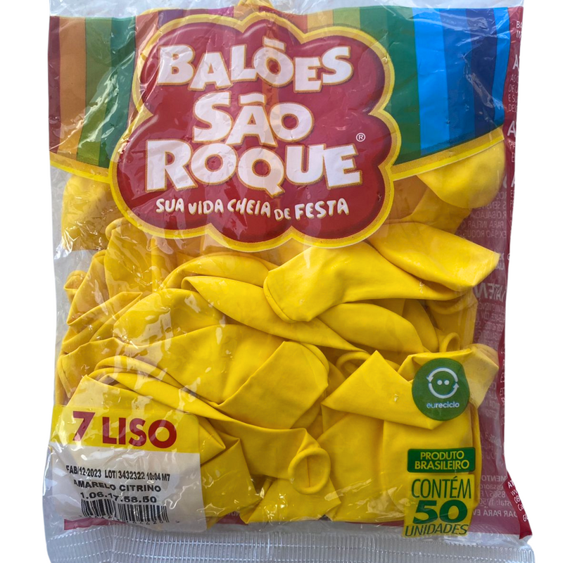 BALÃO SÃO ROCK N7 AMARELO CITRINO