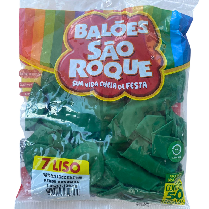 BALÃO SÃO ROCK N7 VERDE BANDEIRA