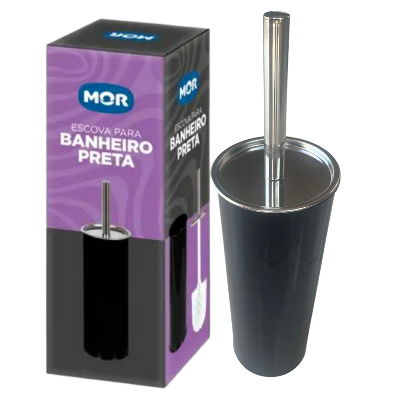 ESCOVA PARA BANHEIRO EM INOX PRETA MOR