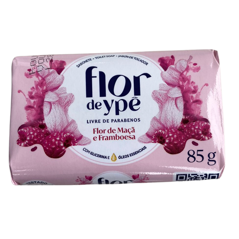 SABONETE FLOR DE YPE FLOR DE MAÇÃ E FRAMBOESA 85G.